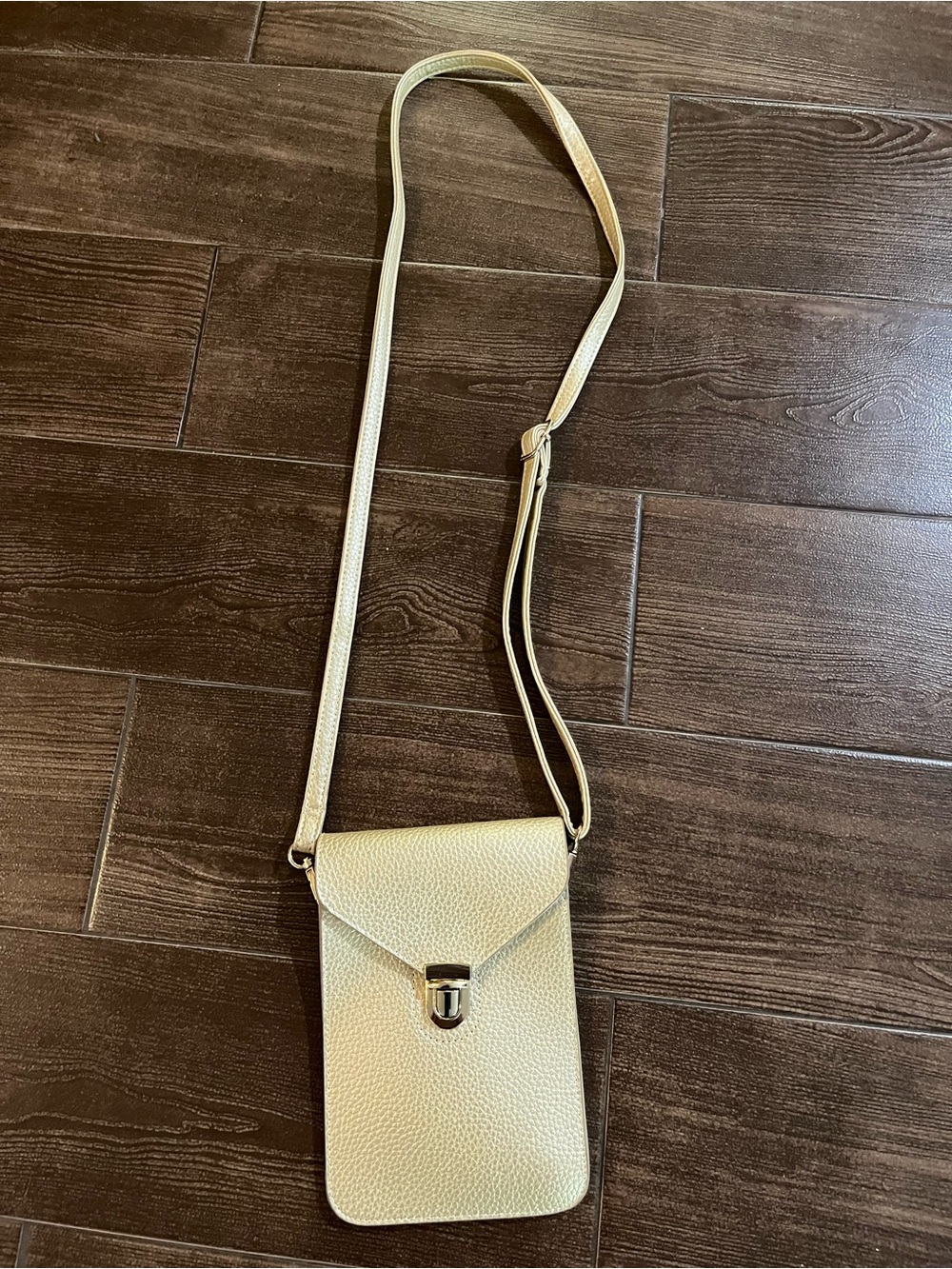Gold Crossbody Phone Bag - Minimalist Women's Shoulder Purse